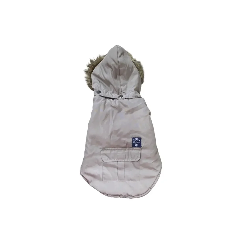 PetBobo Dog Coat Winter Puffer Jacket  with Fur Hood  size M